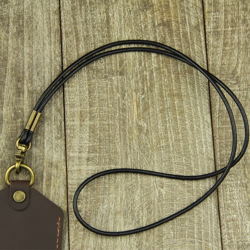 Porta-cartões Porta-cartões Cordão de couro de vaca Corda longa Retro Cordão para celular Estilo simples Pendurado no pe