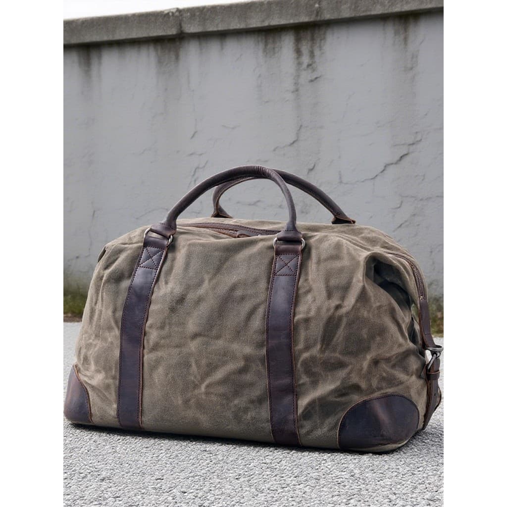 MUCHUAN Retro cera de óleo lona saco de viagem ao ar livre grande capacidade saco esportes ginásio saco bagagem