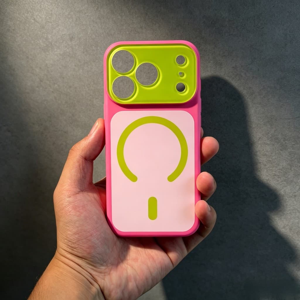 Magsafe Capa Para Celular Color-Blocking Estilo Dopamina Para iPhone 11 12 13 14 15 16 17 Pro Max À Prova de Impacto
