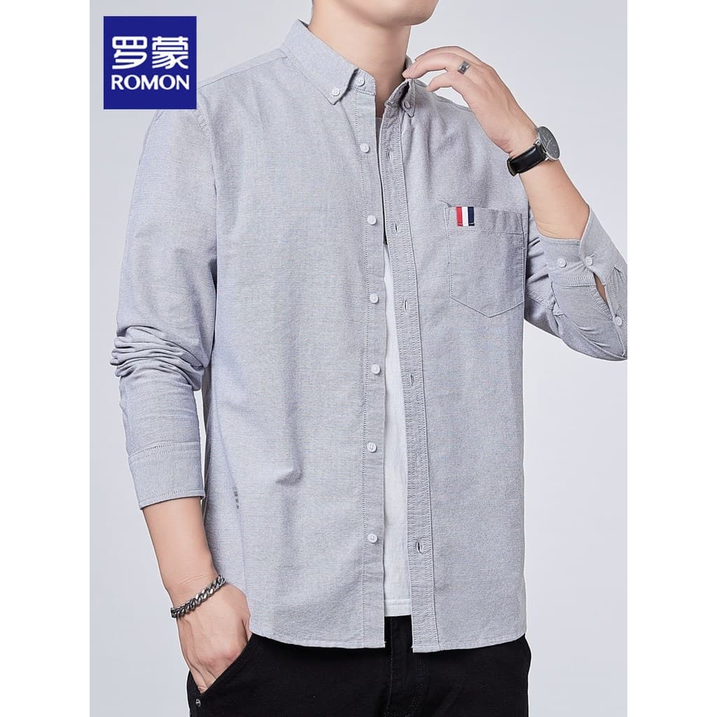 Lomon puro algodão camisa de manga comprida masculina outono novo estilo na moda não-ferro roupas superiores soltas cami