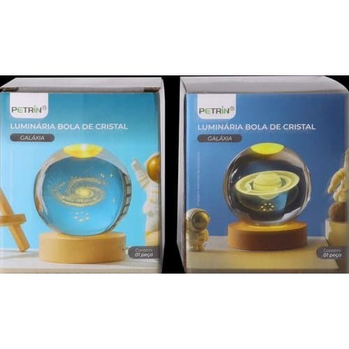 Luminaria Bola Cristal Efeito Galaxia Decoracao Iluminacao Ambiente Moderno