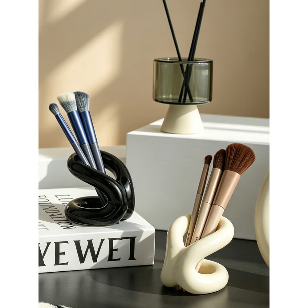 Acrílico nó forma maquiagem caneta Rack de armazenamento Desktop ornamentos armazenamento em casa cosméticos prateleira