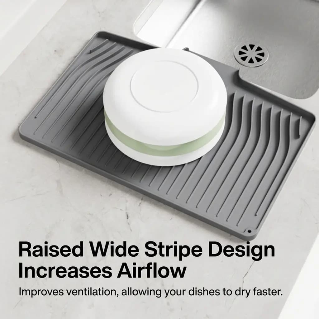 【Resistente ao Calor】[Antiderrapante] Tapete de Silicone para Cozinha/Pia/Secagem/Pratos