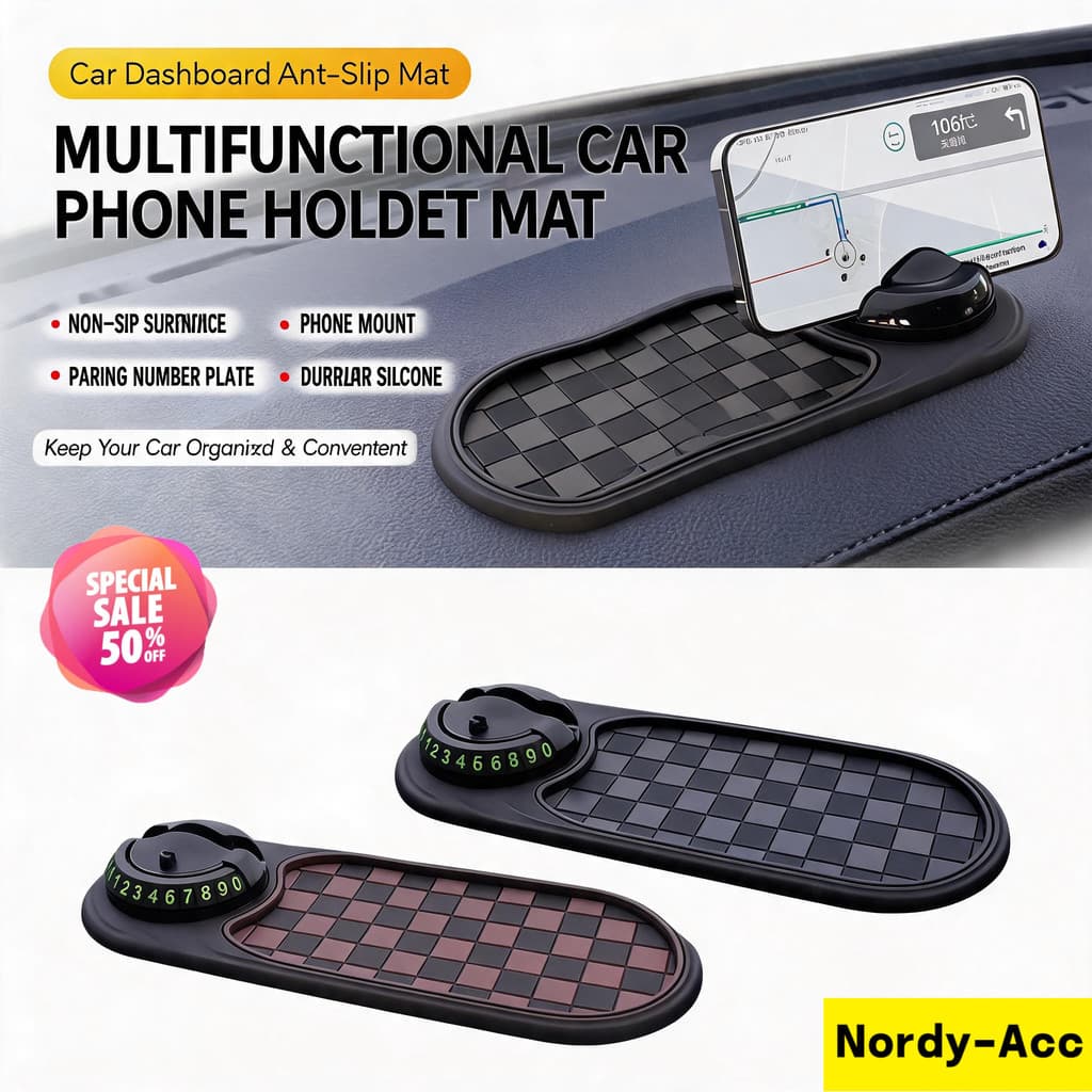 360 ° Suporte Giratório Para Telefone Antiderrapante 2 Em 1 Painel-Almofada De Montagem Multifuncional , 1 Unidade-Carro