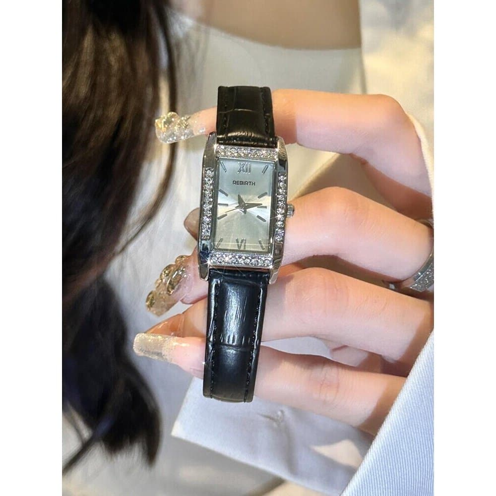 relogio feminino relogio feminino pequeno delicado Lipao Fu quadrado diamante rosto relógio feminino elegante elegante r