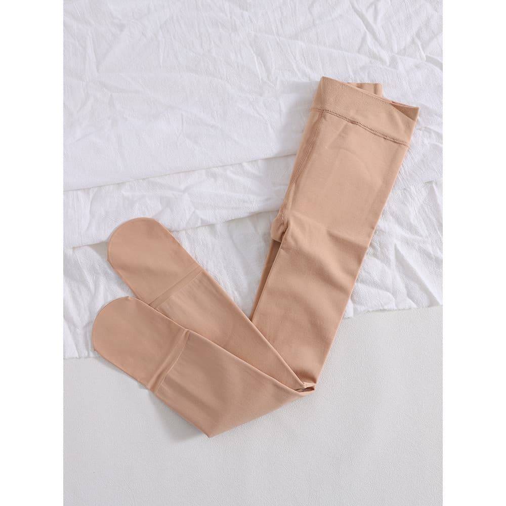 Crianças perna nua ferramenta útil cor da pele Leggings pé-piso meias de dança das crianças outono inverno fino veludo b