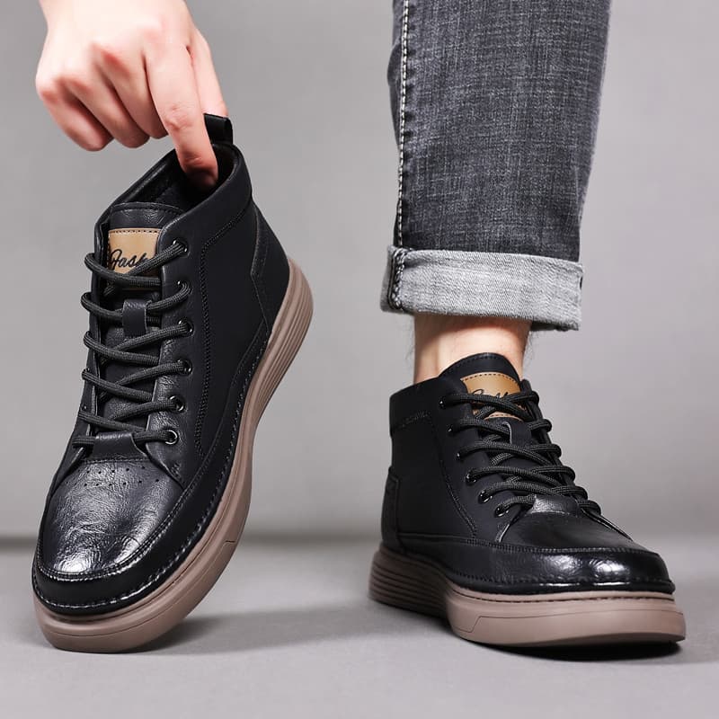 Sapatos de cano alto masculinos 2026 primavera outono novo estilo britânico Retro Martin botas masculinas de couro de ca