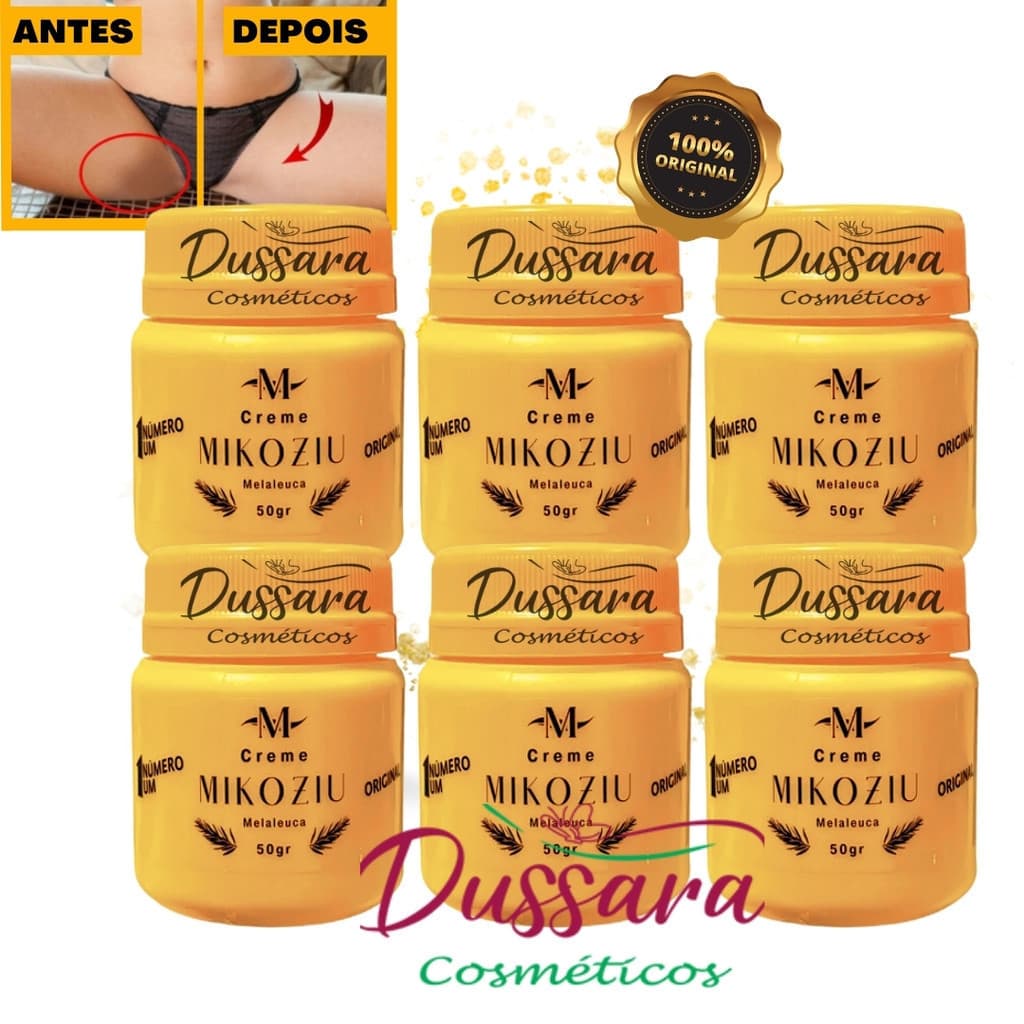 kit com 6 Pomada Mikoziu Para Micoses e Clareador de Manchas 50g - Imperdível