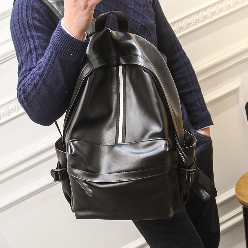 Moda listras contraste cor mochila masculina versão coreana estilo Preppy estudante mochila esportiva dos homens saco de