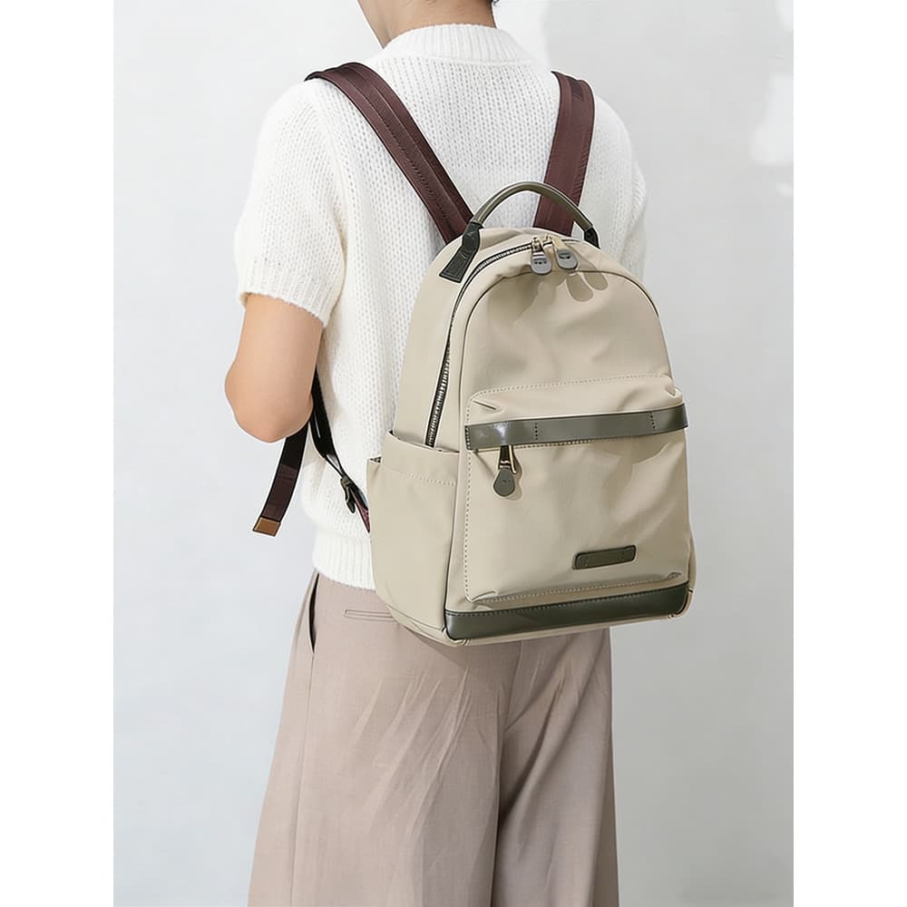 2026 primavera verão novo estilo pequeno fresco contraste cor única mochila feminina à prova dwaterproof água pano de ná