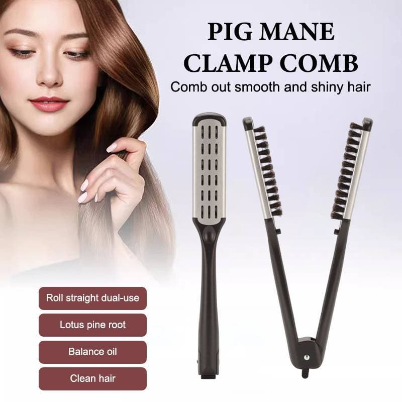 Warmwing Pro Alisador De Cabeleireiro Escova De Cabelo Cerdas De Javali Alisamento Escovas Duplas V Shapeb Braçadeira Nã