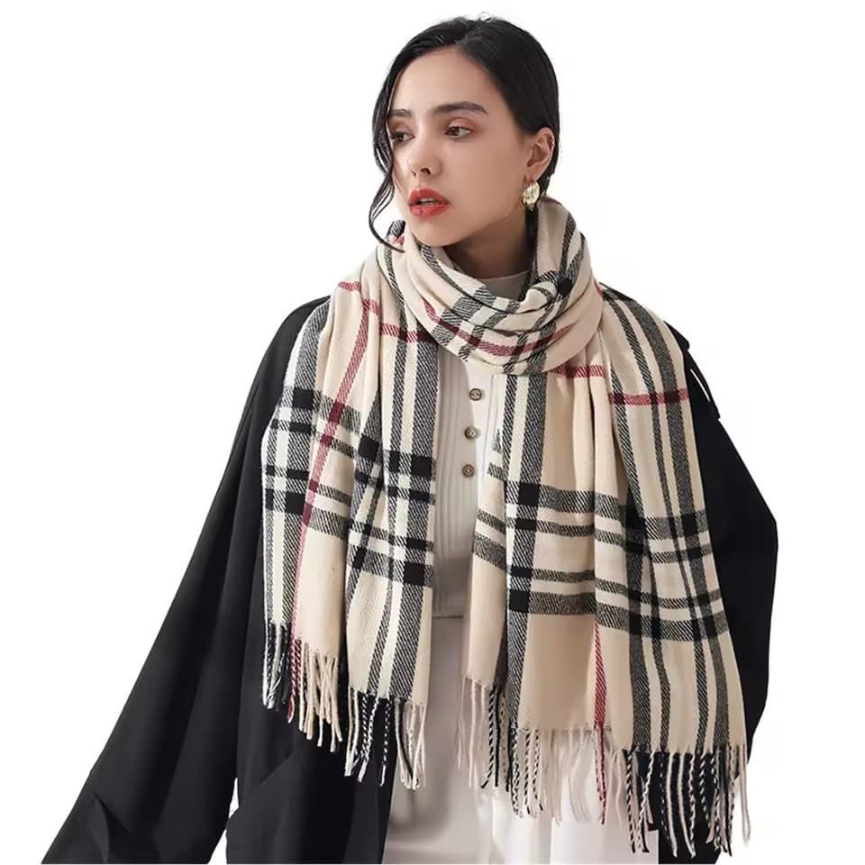 Mulheres Outono Inverno Cachecol Senhora Cashmere Sentimento Silenciador Grande Cobertor Clássico Xadrez Xale Macio Envo