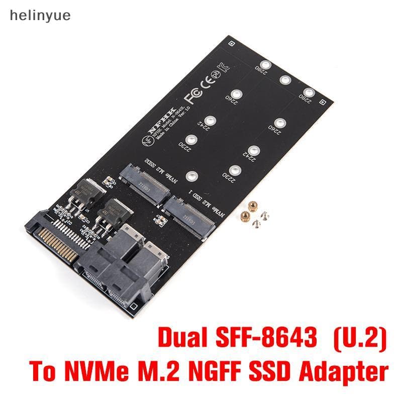 Adaptador Duplo SFF-8643 U . 2 Para NVMe M NGFF SSD De Placa-Mãe