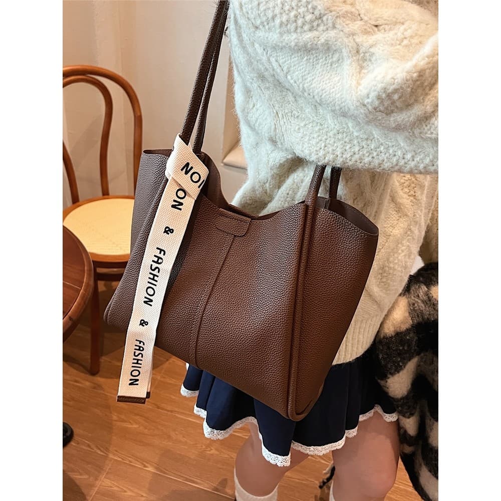[Bolsa mãe infantil] Bolsa Tote com padrão de lichia de grande capacidade, bolsa grande para trabalho, novo estilo 2024,