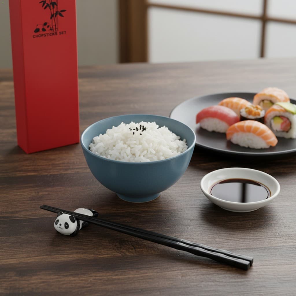 Pauzinhos De Bambu Estilo Japonês Com Desenhos Animados Repousa Talheres Duráveis Para Uso Doméstico E Em Restaurantes
