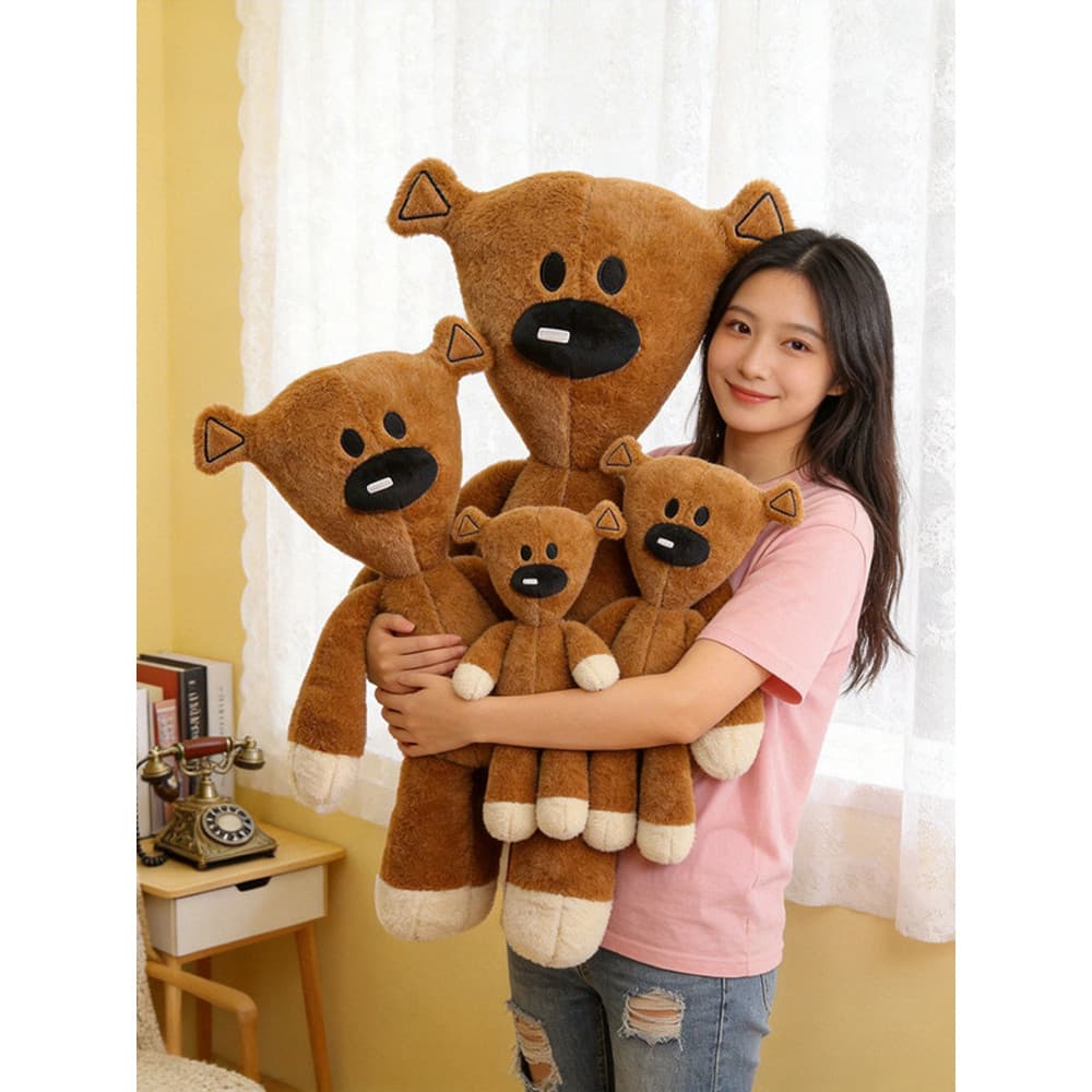 Urso de feijão mesmo estilo acompanhando travesseiro urso de pelúcia urso de feijão brinquedo de pelúcia de feijão