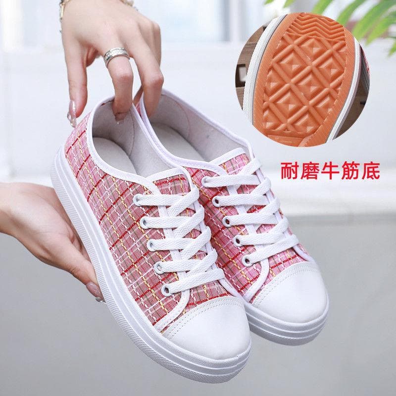 2022 primavera novo estilo sapatos de lona feminino respirável moda esportes sapatos casuais versão coreana All-Match pl