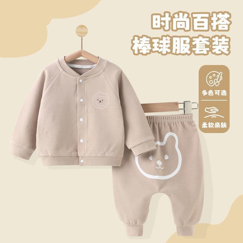 Bebê outono terno fino uniforme de beisebol meninos meninas terno de duas peças crianças outono moletom moletom pequena