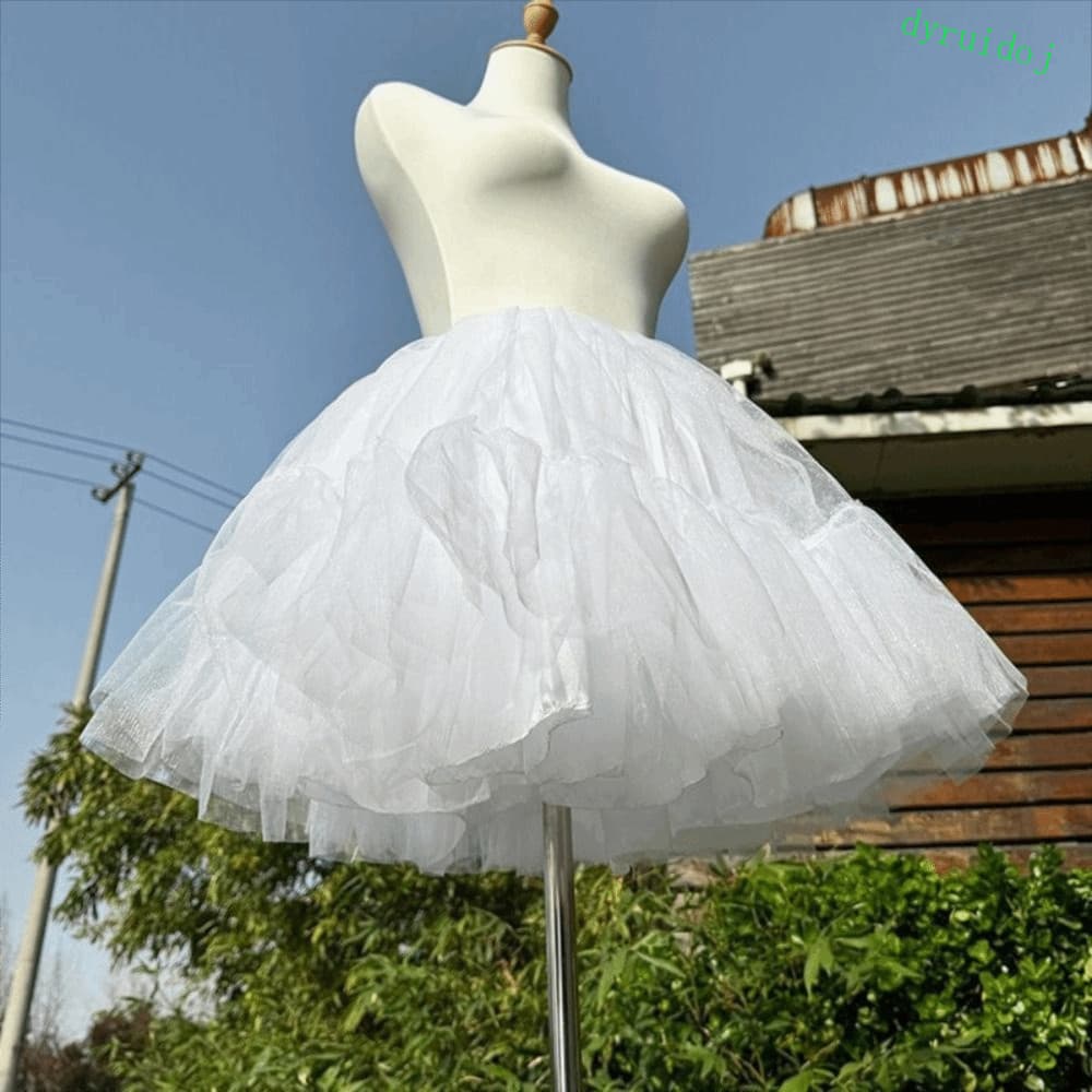 DYRUIDOJ1 Lolita Anágua , Cintura Elástica , Malha Macia , Saia De Crinolina , Design Desossado Tutu Inchada