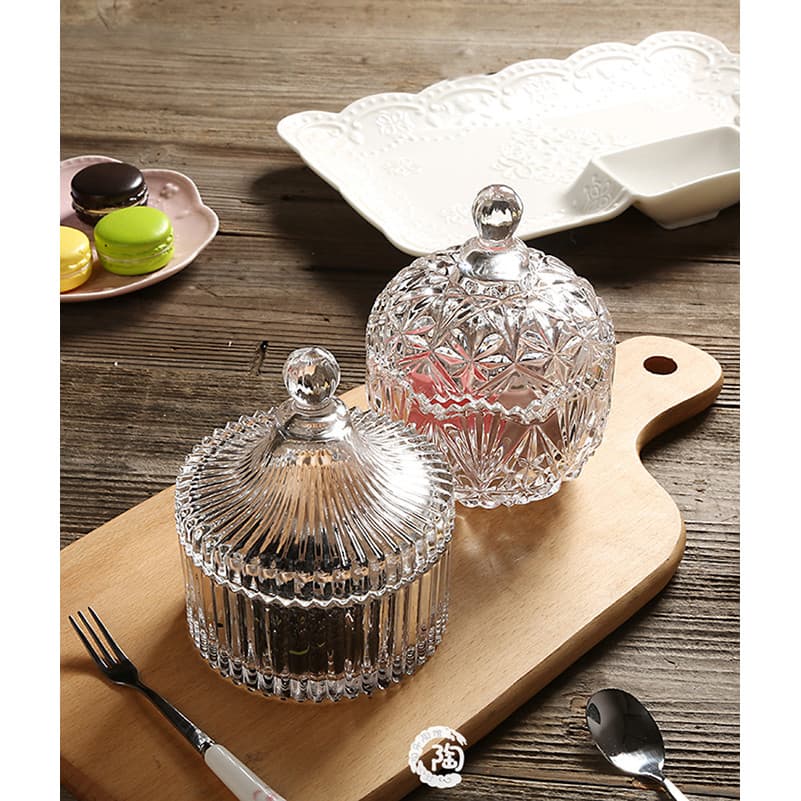 Jarra de vidro retrô europeia para doces, jarra de armazenamento de frutas secas, presente criativo, utensílios de decor
