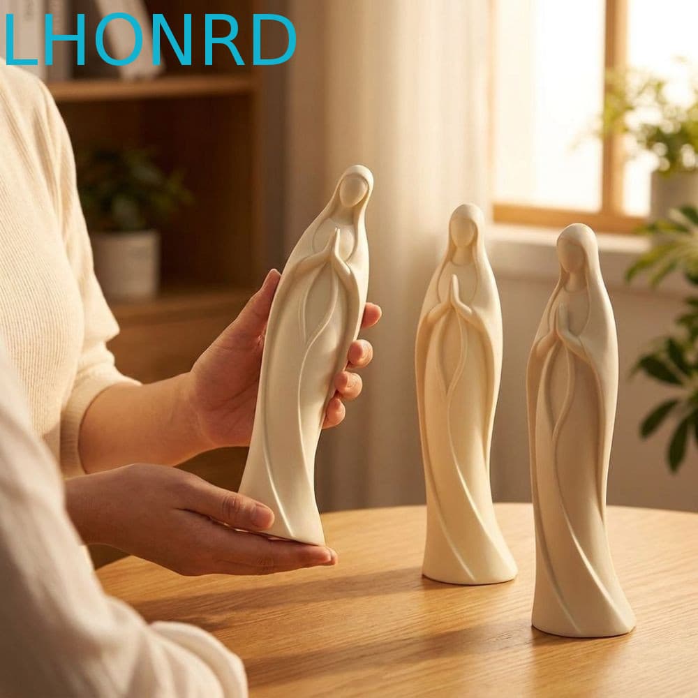 LHONRD Orando Estátua Da Virgem Maria , Ornamento De Mãe Abençoada De Plástico Minimalista , Impresso Em 3D