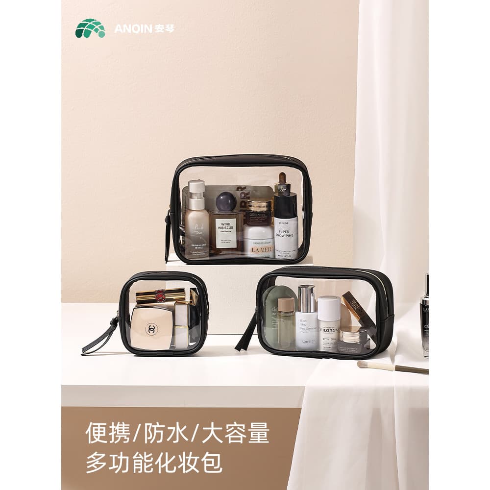 Saco de toalete feminino High-End viagem de negócios grande capacidade transparente saco cosmético portátil à prova dwat