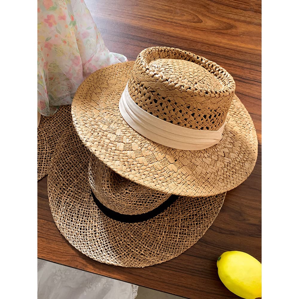 chapeu de praia masculino country feminino chapeu de praia Chapéu de palha oco de grama de papelão feminino verão