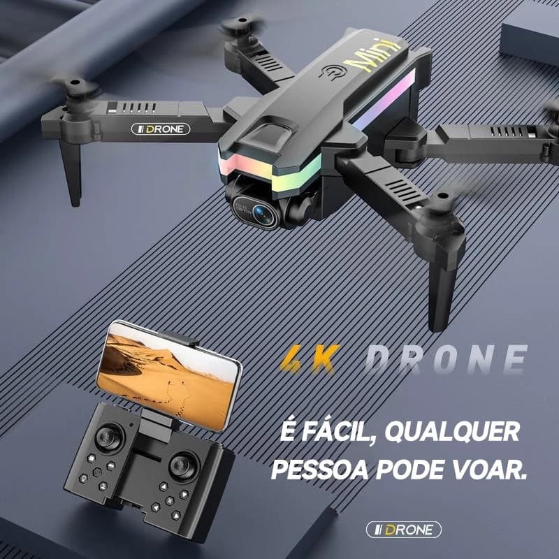 O Drone Dobrável Profissional XT8 Possui Duas Câmeras De Alta Definição 4K e Duas Baterias.