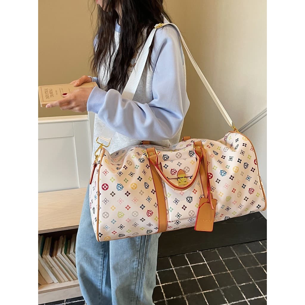 Bolsa de viagem de grande capacidade pode pendurar bagagem moda feminina de alta aparência bolsa de bagagem de mão de vi