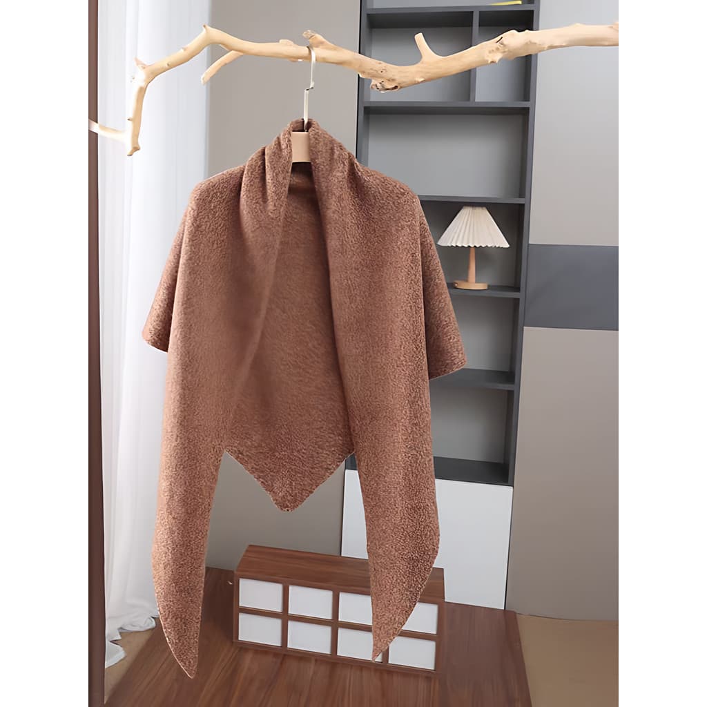 Grosso Floral gaze grande triângulo xale Cashmere cachecol de malha 2025 outono inverno quente estilo europeu americano
