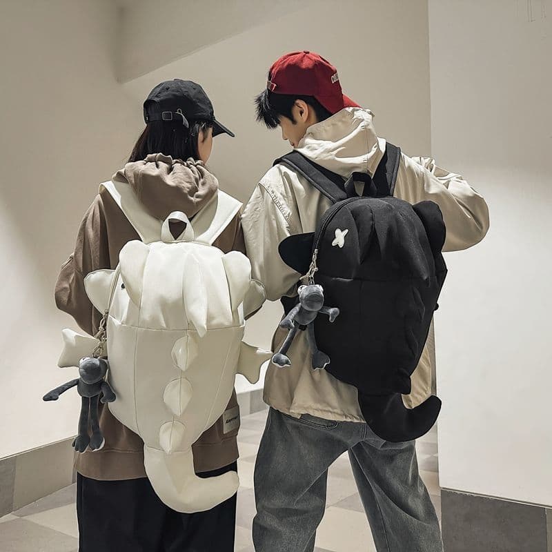 Nova mochila criativa e personalizada para homens e mulheres, com tema de tubarão, mochila escolar de estilo japonês pec