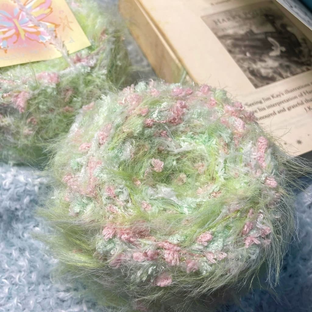 2026 novo produto como flores verde linha mista à mão artesanal macio cachecol de lã enrolado chapéu anel de cabelo buqu