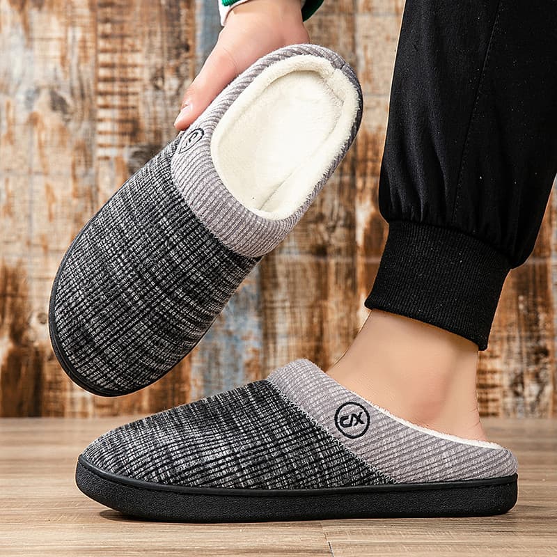 Chinelos de algodão masculino Plus Size 47 inverno interior casa antiderrapante chinelos de algodão idosos pelúcia gross