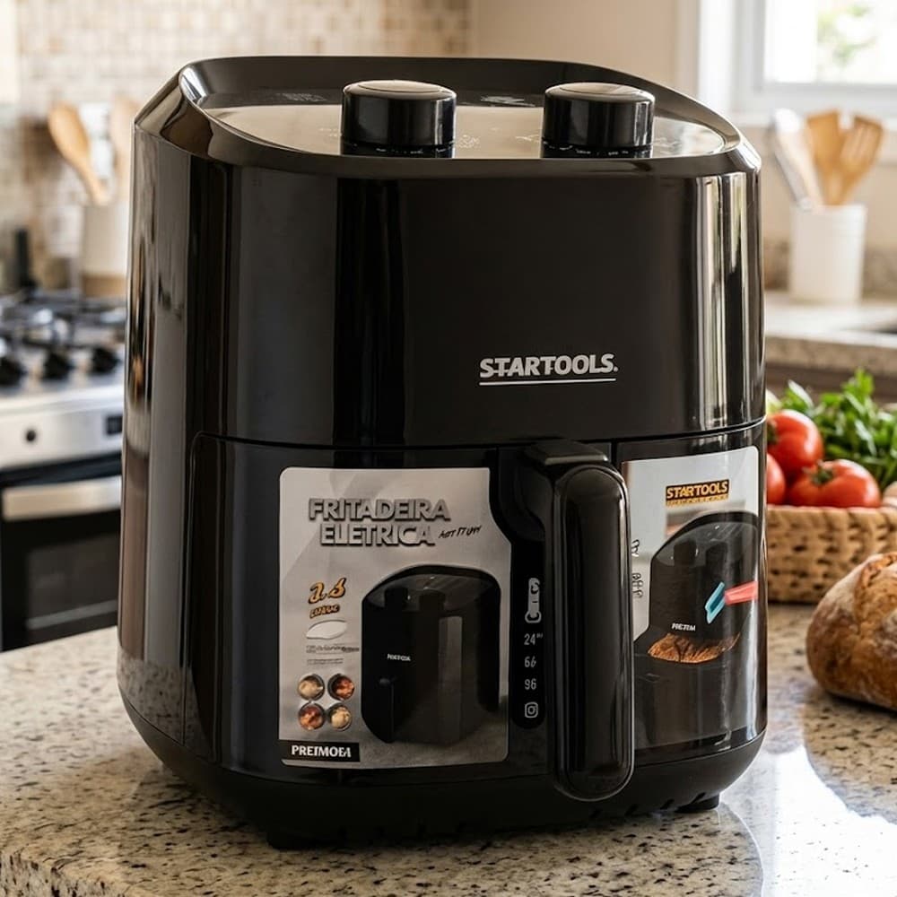 Fritadeira Elétrica Air Fryer sem Óleo Fritar Preparo Carne Frango Batata Saudável Panela Assa