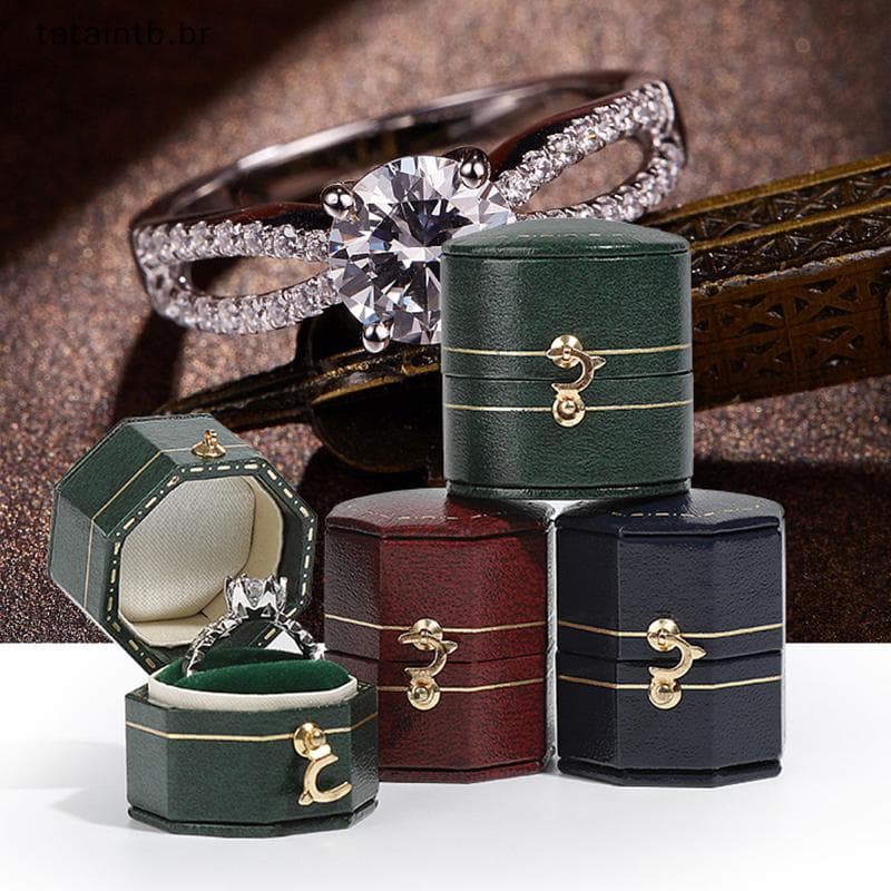 [TaTa] Mini Caixa De Anel Portátil Vintage , Moda Requintada , Adereços De Tiro De Joias De Alta Qualidade , Luxo Leve D