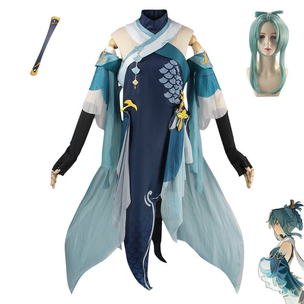 Cosplay de Genshin Impact Ping'Er, Roupa de Personagem de Jogo de Animação