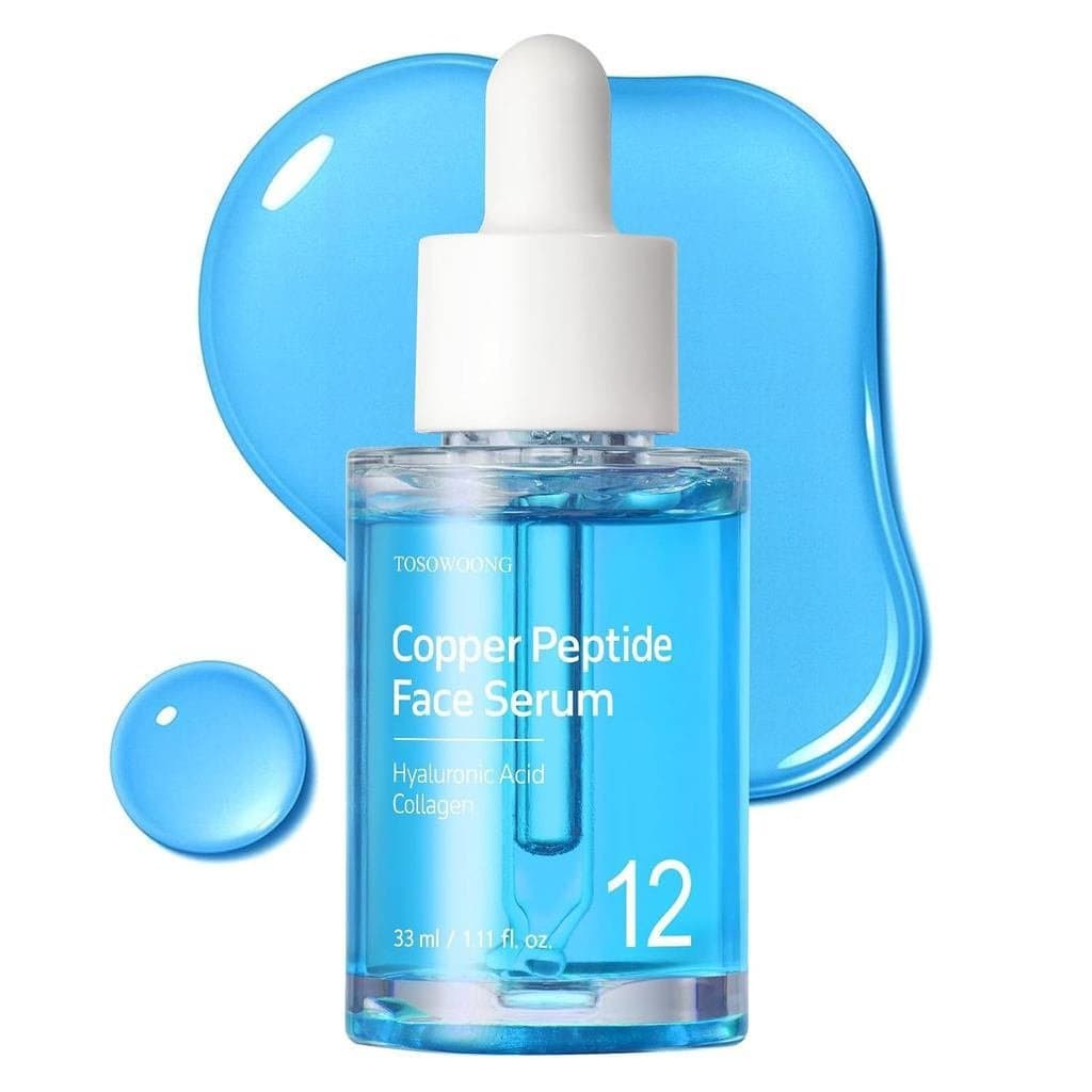Sérum Facial de Peptídeos de Cobre TOSOWOONG, fórmula anti-envelhecimento, contém tripeptídeo de cobre, GHK-Cu e 12 tipo