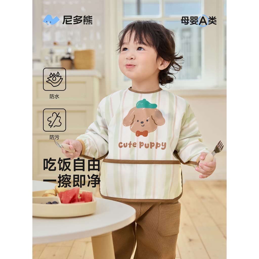 Nito urso 2025 macacão infantil outono inverno babadores de bebê anti-sujo anti-incrustante masculino feminino aventais