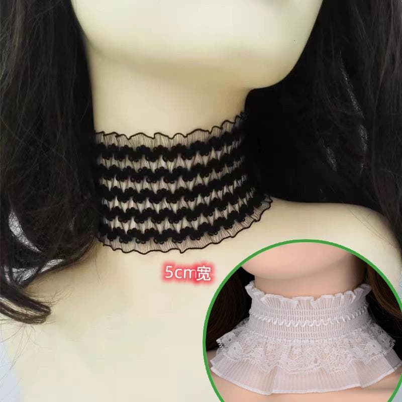 Novo estilo de renda babador capa pescoço padrão pescoço manga colar falso senhoras pulôver Neckband capa cicatriz claví