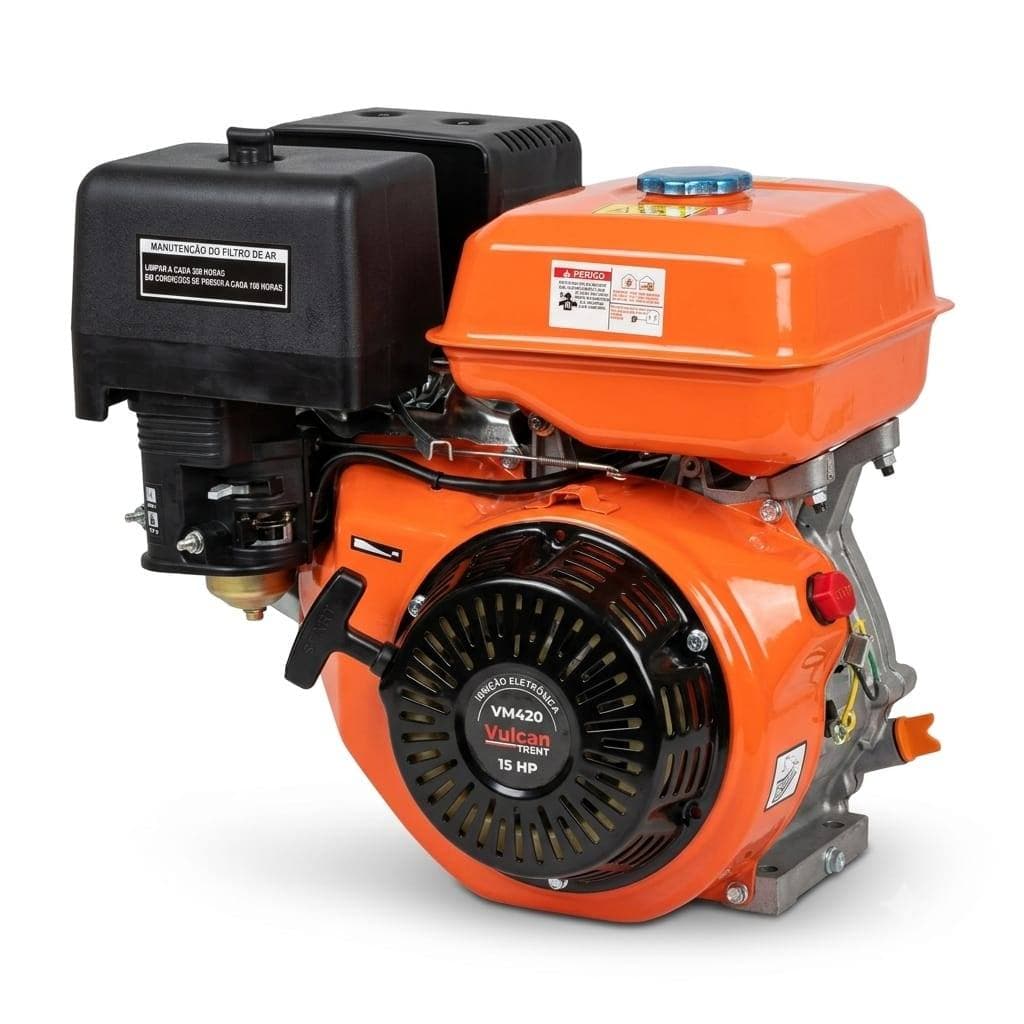 Motor Estacionário 4T 420cc 15HP COM SENSOR DE OLEO VM420 VULCAN TRENT Partida Manual