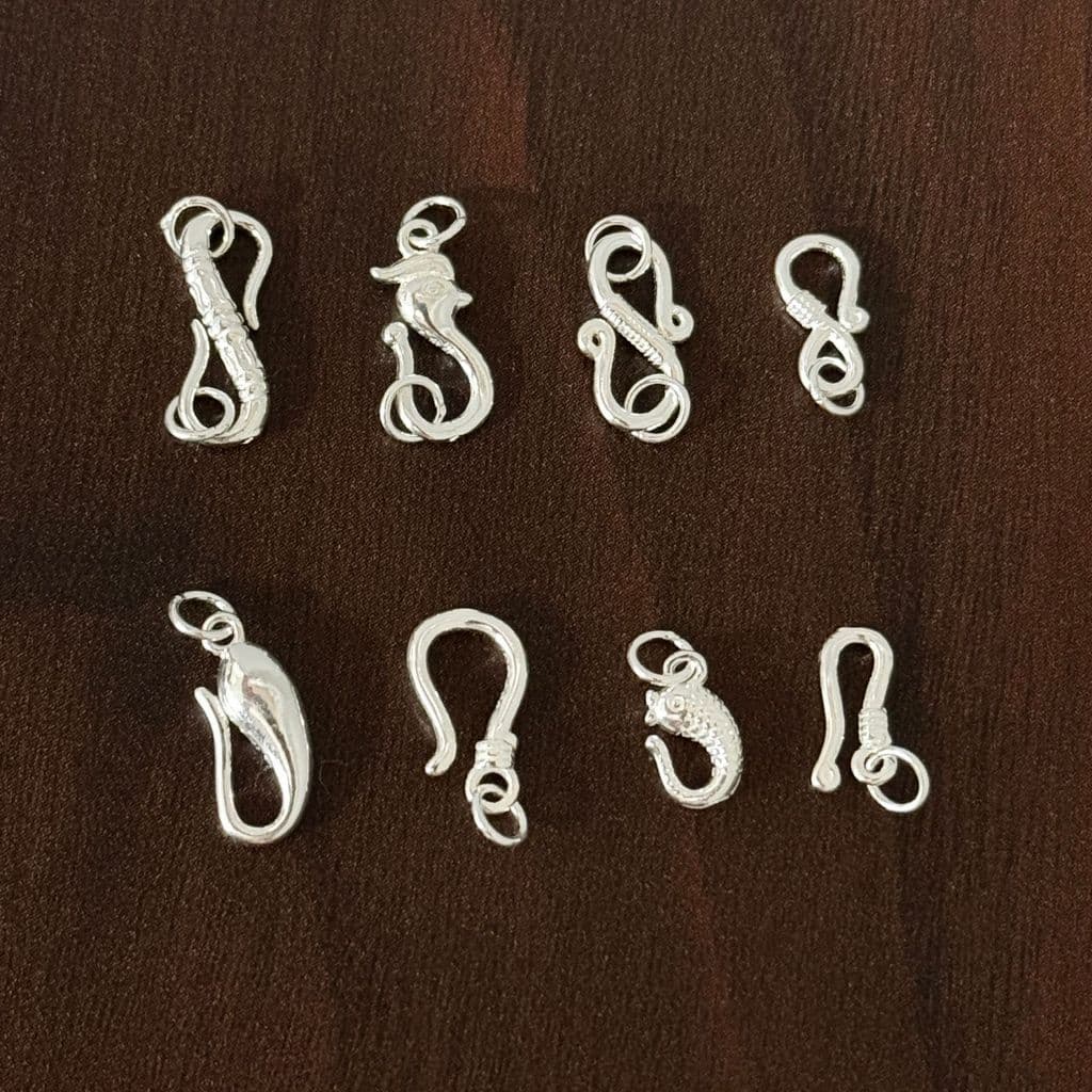 Fecho conector peixe koi e fênix, fecho S, final, fecho ponto de interrogação, prata pura S999, acessórios de ganc
