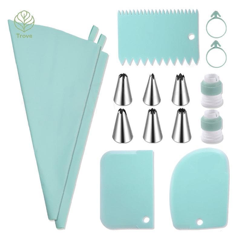 Trove Aço Inoxidável Cozinha Cozimento Bolo Ferramenta De Decoração Bicos De Tubulação De Silicone Novo