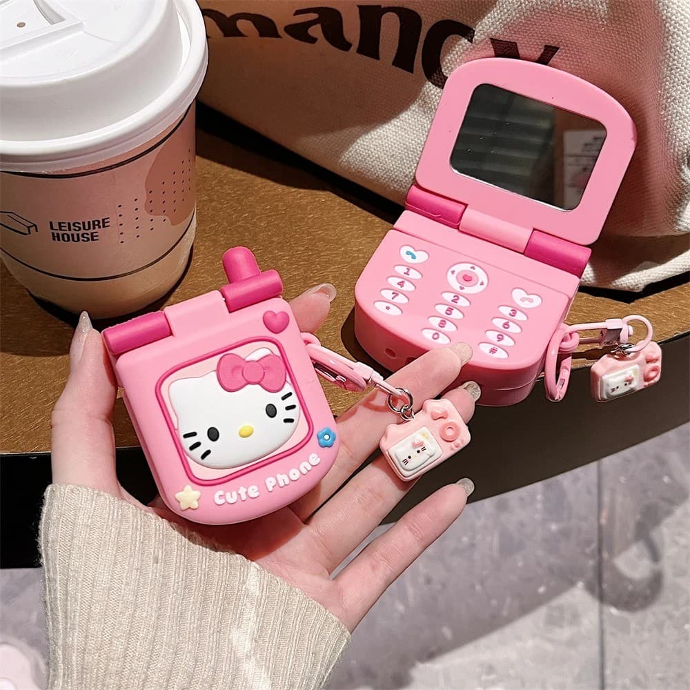 Para AirPods Pro3 Pro2 4 3 2 1 Pro Caso Do Fone De Ouvido 3D Olá Kitty Retro Celular Silicone Dos Desenhos Animados Caix