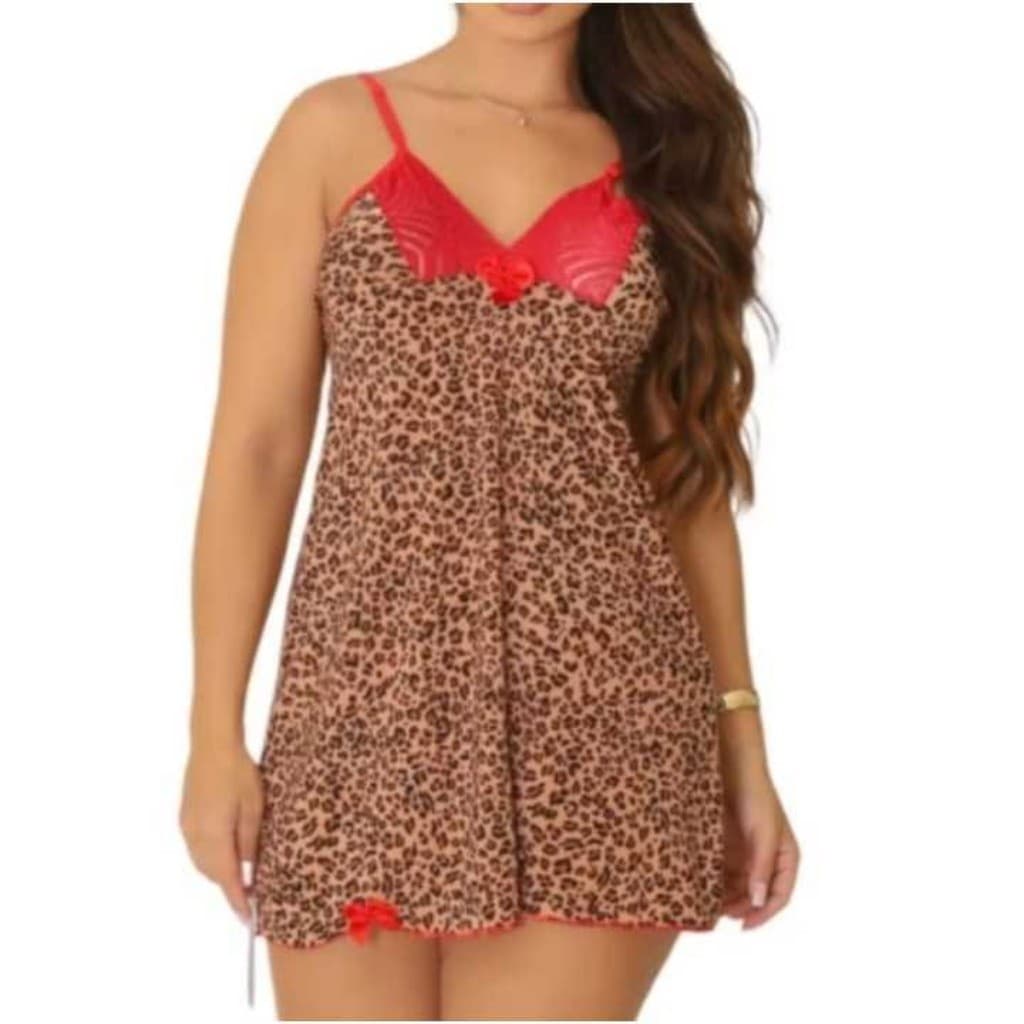 Camisola Feminina Liganete Estampada Alça Regulável Confortável Macia Vestido de Dormir Fresquinho
