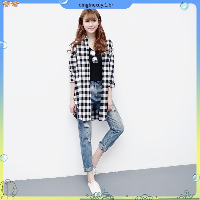 Camisa Xadrez Grossa Flan nel , Grande Plus Size , Gola Com Botões , Sem Bolsos , Tamanhos 46 A 64
