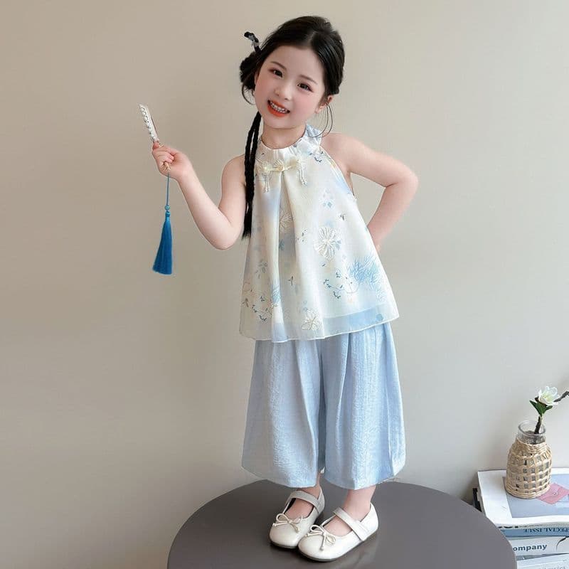Ternos de verão para meninas * Moda antiga crianças Hanfu meninas roupas de verão para bebês novo estilo chinês estilo c