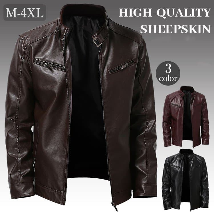 【Conforto e Estilo】Jaqueta Masculina de Couro PU Slim-Fit Design/Moda Casual/Blazer Moderno/Jaqueta com Zíper e Gola Alt