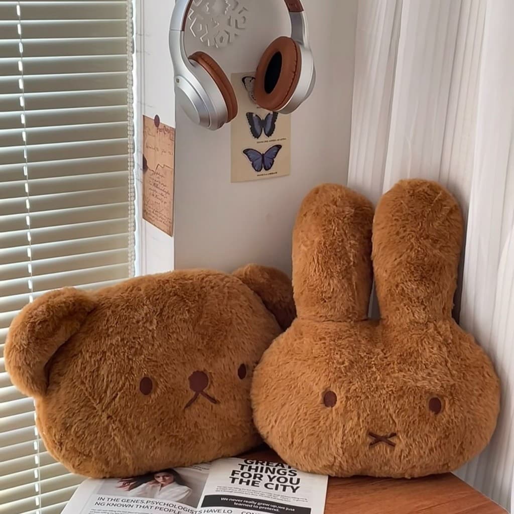 Coelhinho de pelúcia Mimi macio e fofo, adorável almofada de pelúcia, almofada para cama e sofá.