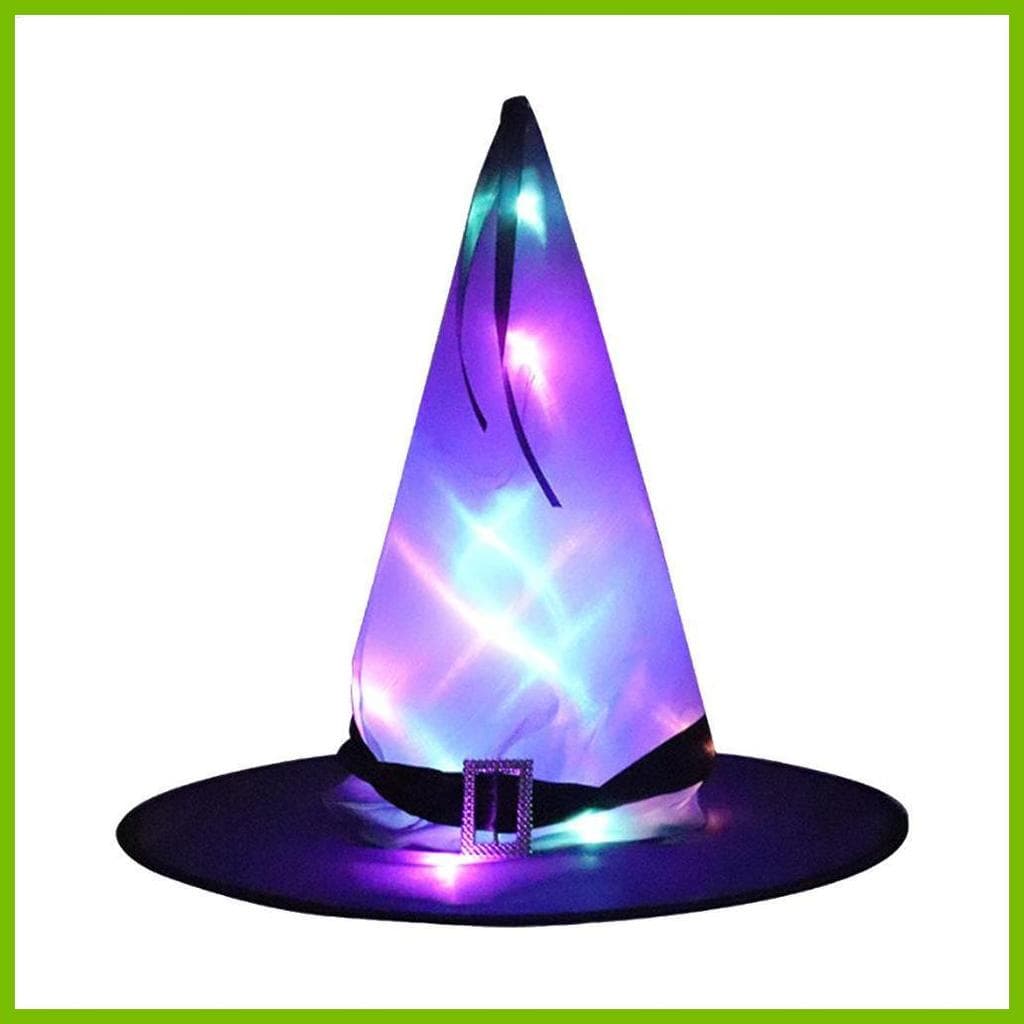Halloween Bruxa Luz À Prova Dwaterproof Água Alimentado Por Bateria Quente Brilhante Chapéu De Favores De Festa De Para