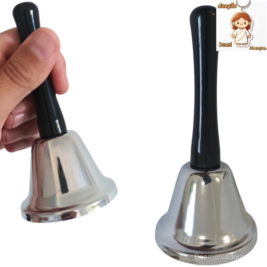 Sino De Mão Sineta Pra Recepção Hotel Escola Restaurante Em Metal